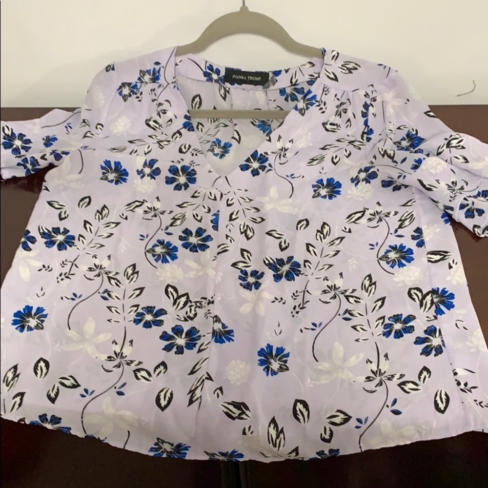 Lavender flowery blouse